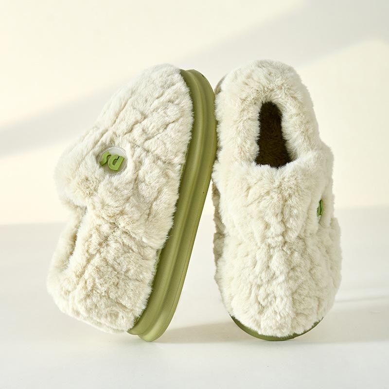 Cotton Slippers for Women, Indoor Anti Slip Couple Plush Slippers, Men's Winter Slippers