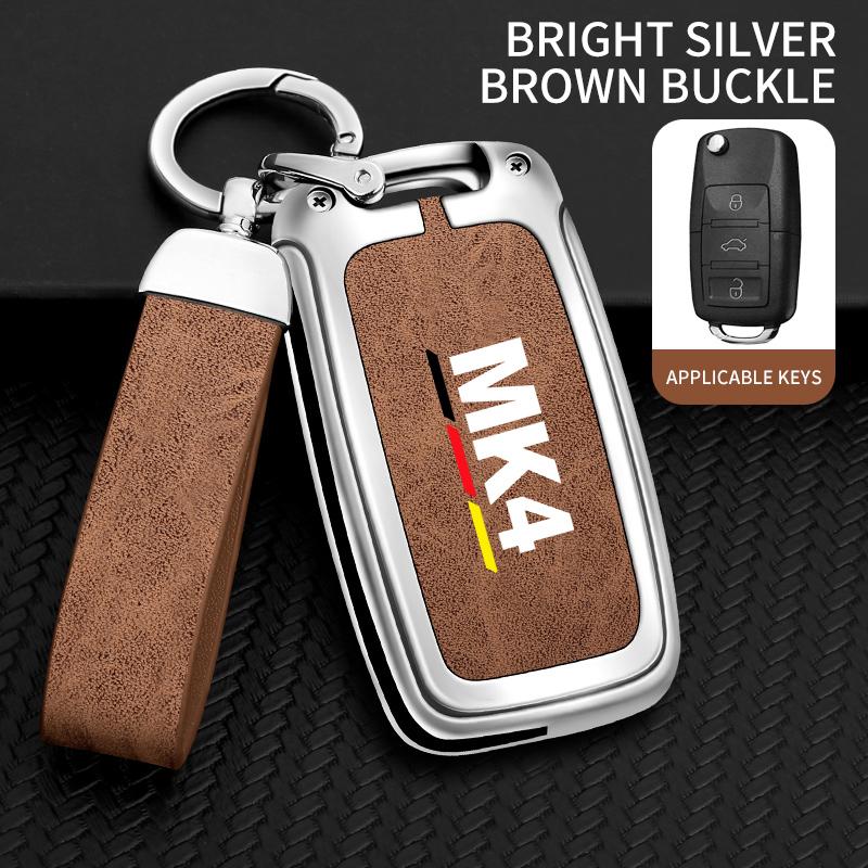 Auto TPU Zinc Alloy Key Case Bag For VW Volkswagen GOLF 4 MK4 Car Key Chain Car Metal Key Shell Interior Decoration Accessories