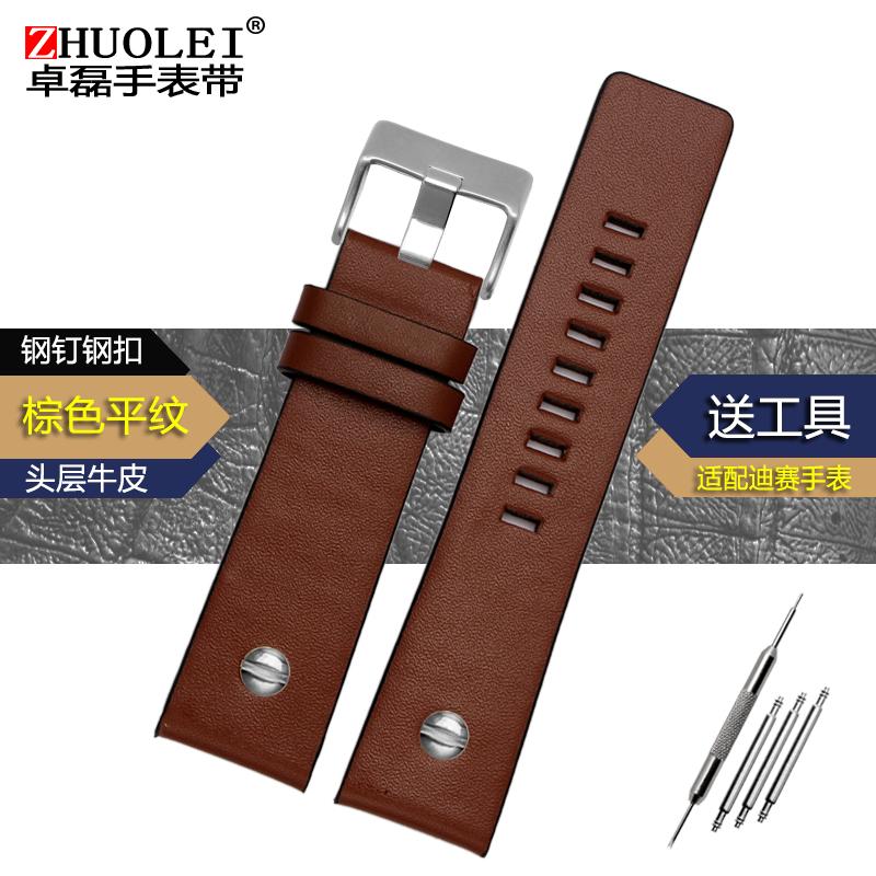 For Diesel DZ7257 DZ4323 DZ7348 DZ7313 DZ7312 DZ4318 Genuine Leather Watch Strap Men Large Dial Retro Riveted Cowhide Watchband