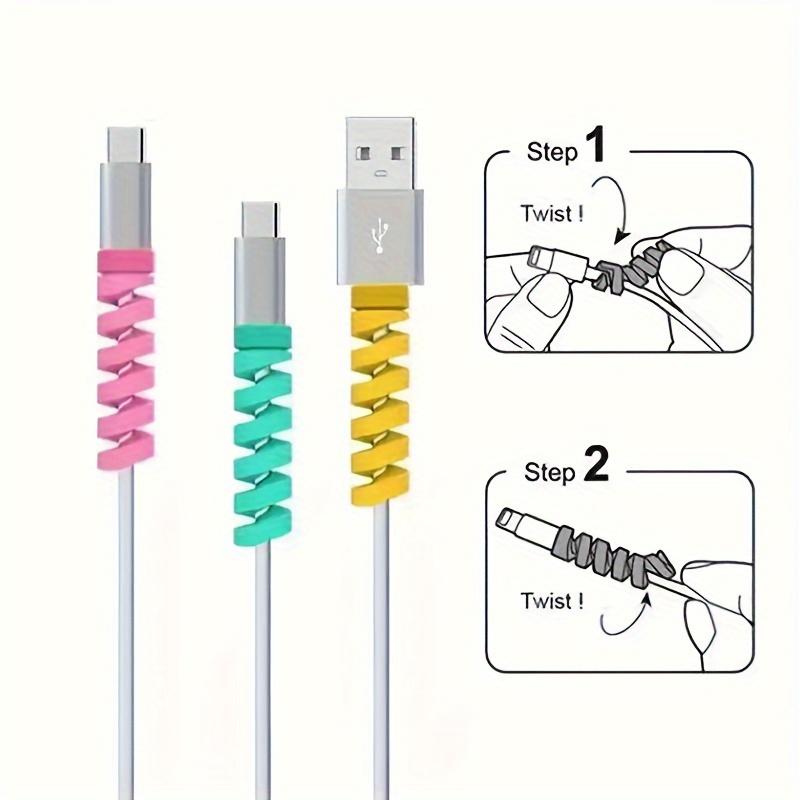 10 pieces silicone data cable protector storage - anti-bending mobile phone computer charging protective cover silicone anti-bre