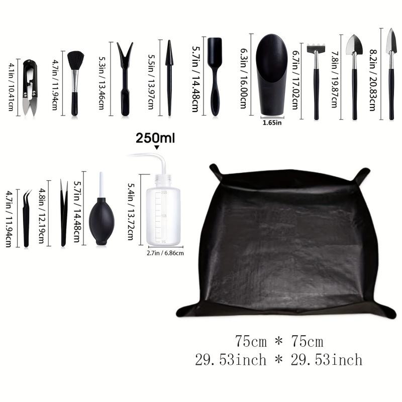 16pcs Compact Mini Garden Tool Set for Succulents & Bonsai - Durable Stainless Steel Handles, Multi-Functional Kit with Trowel,
