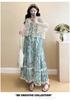 Knit Hollow Cardigan Maternity Set: Slimming Long Dress Two-Piece for Summer 2026, Age-Reducing Holiday Style