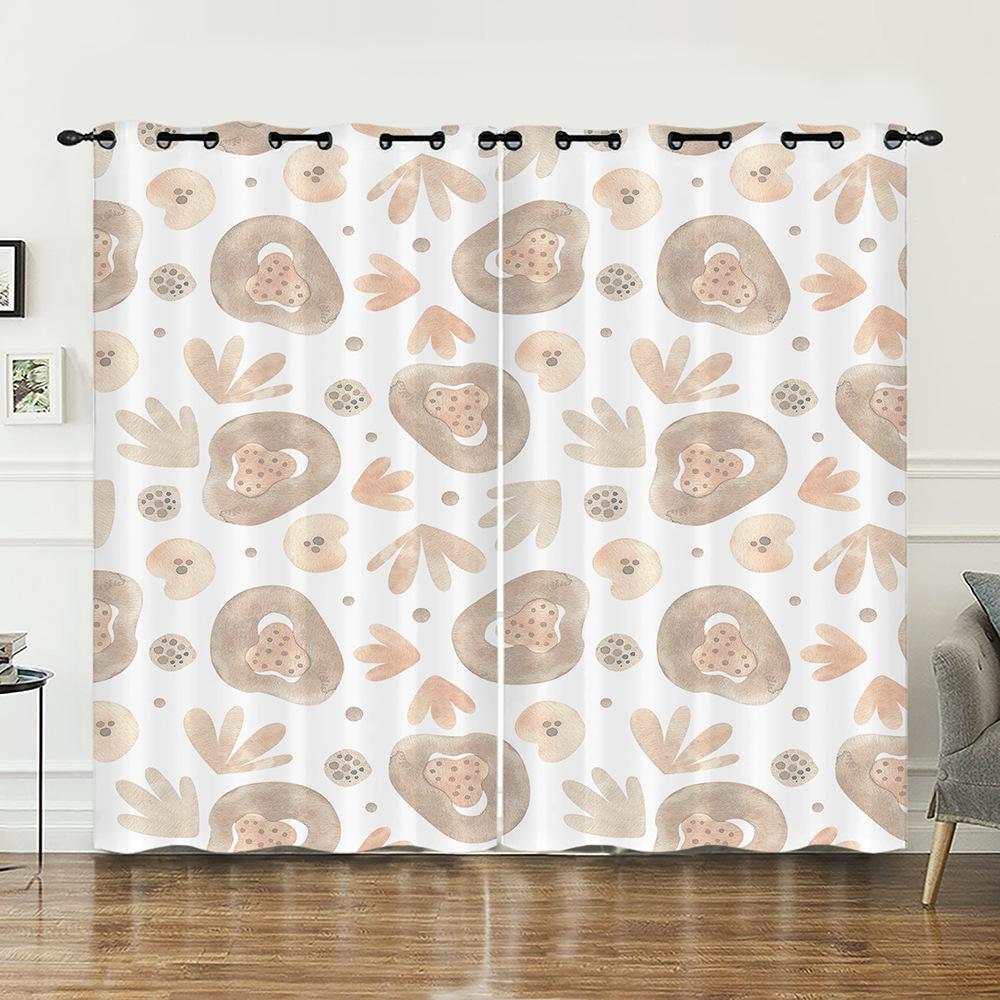 Curtain Cute Illustration Curtain Digital Printing Blackout Curtain No Punching