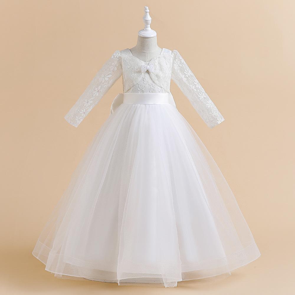 4-14 Jahre Tüll Spitze Blumenmädchen Kleid Kostüm Kinder Braut Ballkleid Prinzessin Kleid für Mädchen Hochzeit Party Erstkommunion Kleid