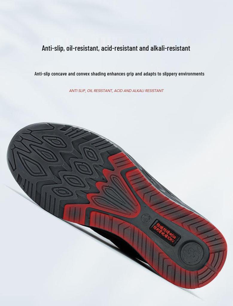 Men's Anti-Smash Breathable Safety Shoes - Wear-Resistant PU Sole, Comfortable Mesh Labor Protection Footwear