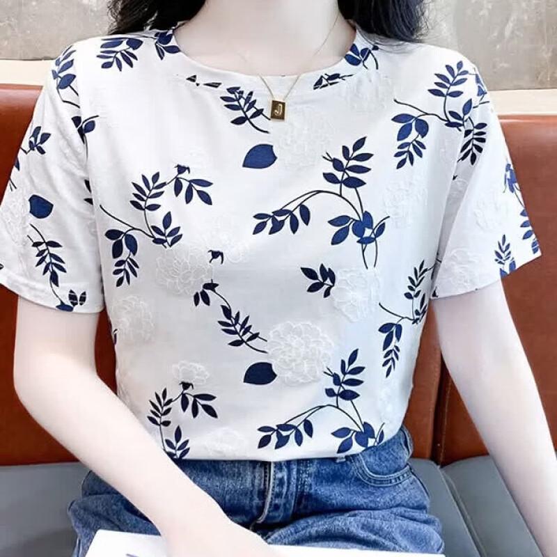 La Chapelle Women s Floral Print Short Sleeve T-Shirt M