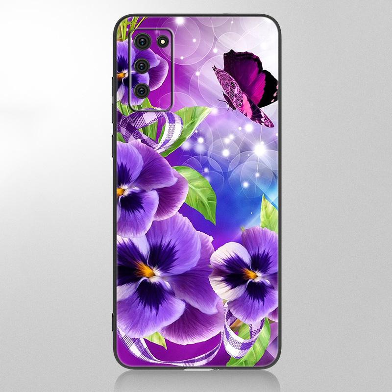 Husă frumoasă pentru telefon Fluture pentru Samsung Galaxy A12 A02S A22 A32 A52 A72 A71 A51 A41 A31 A21 A11 A50 A70 A10S A20S Husă neagră