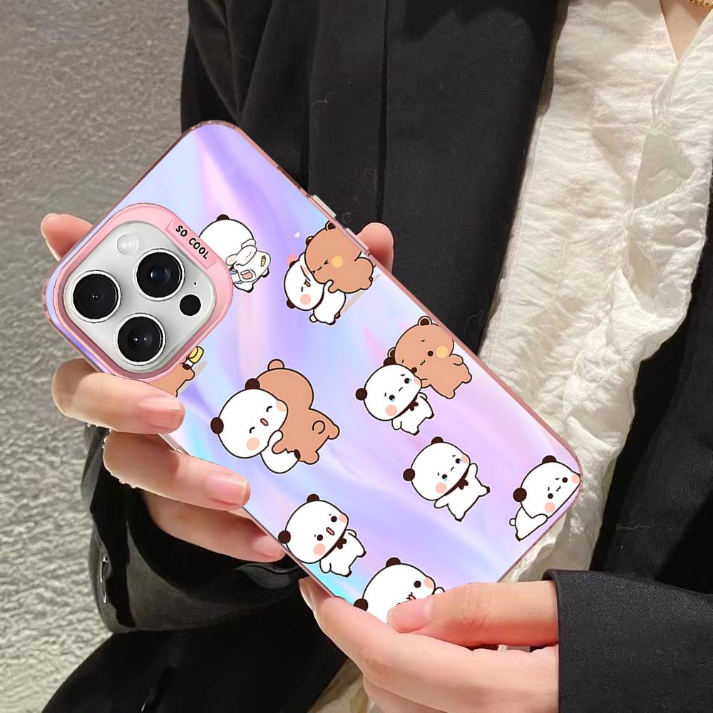 Cute Bubu Dudu Phone Case For IPhone 17 16 15 14 11 12 13 Pro Max Pro Plus Colored Silver Cover