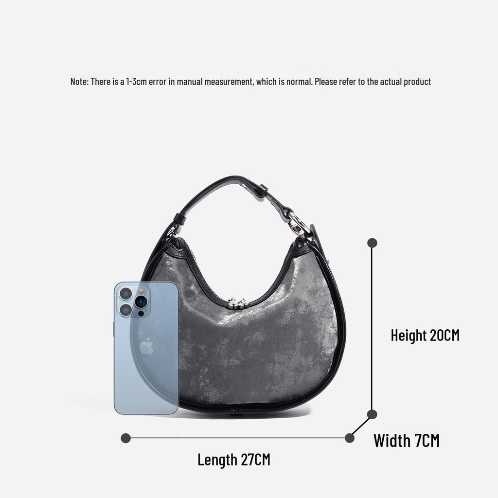Crescent Crossbody Bag: 2025 Style, Versatile Small Women's Design, High-End Silk Satin Fashion.