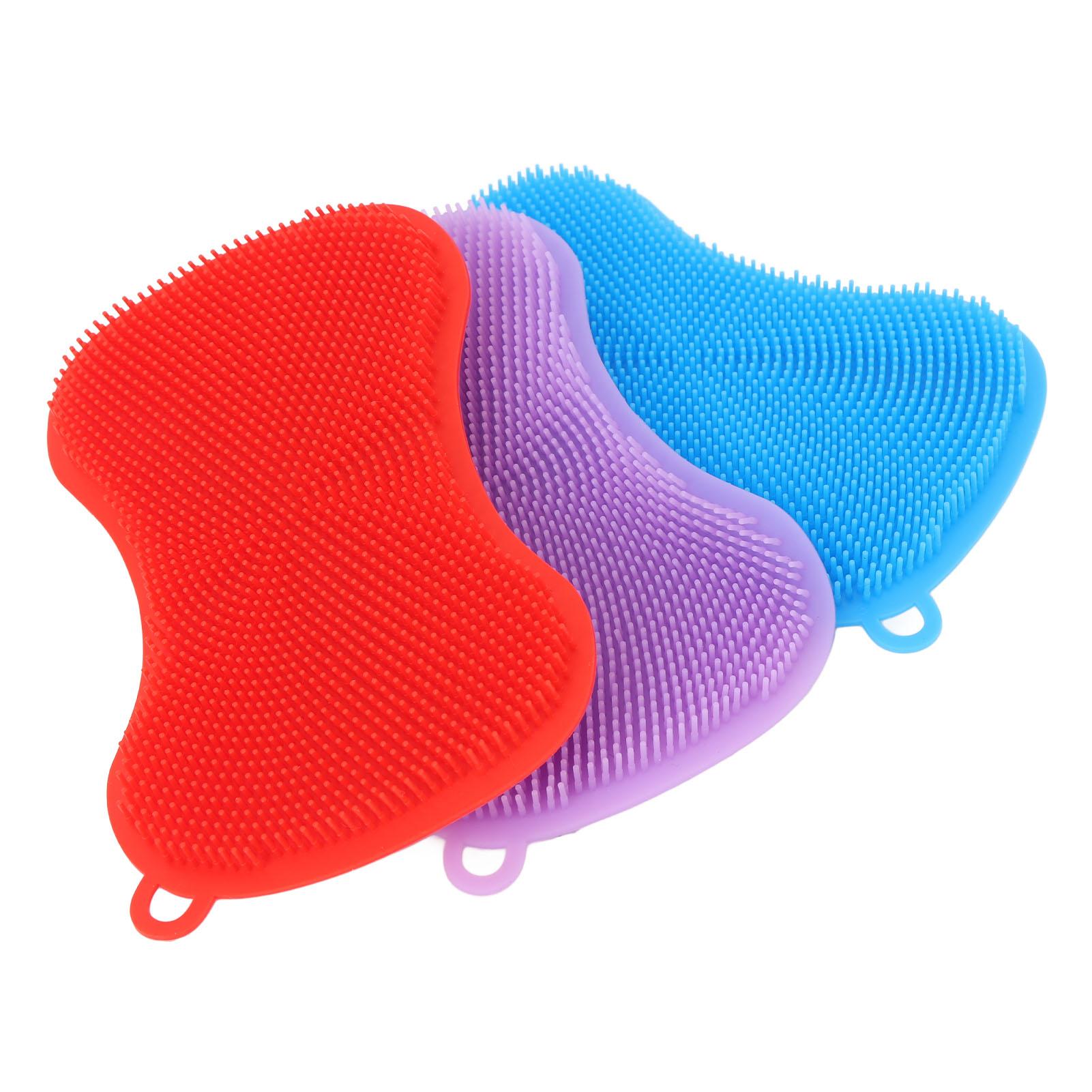 

3 шт. Силиконовая губка для мытья посуды, антипригарная, нескользящая, многоцелевая, эффективный силикон