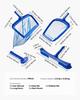 Swimming Pool Cleaning Kit, Includes 2 Detachable Brush Heads (508 Mm / 139.7 Mm) and 2 Pool Skimmer Nets, 4-in-1 Inground/Above Ground Pools Cleaning