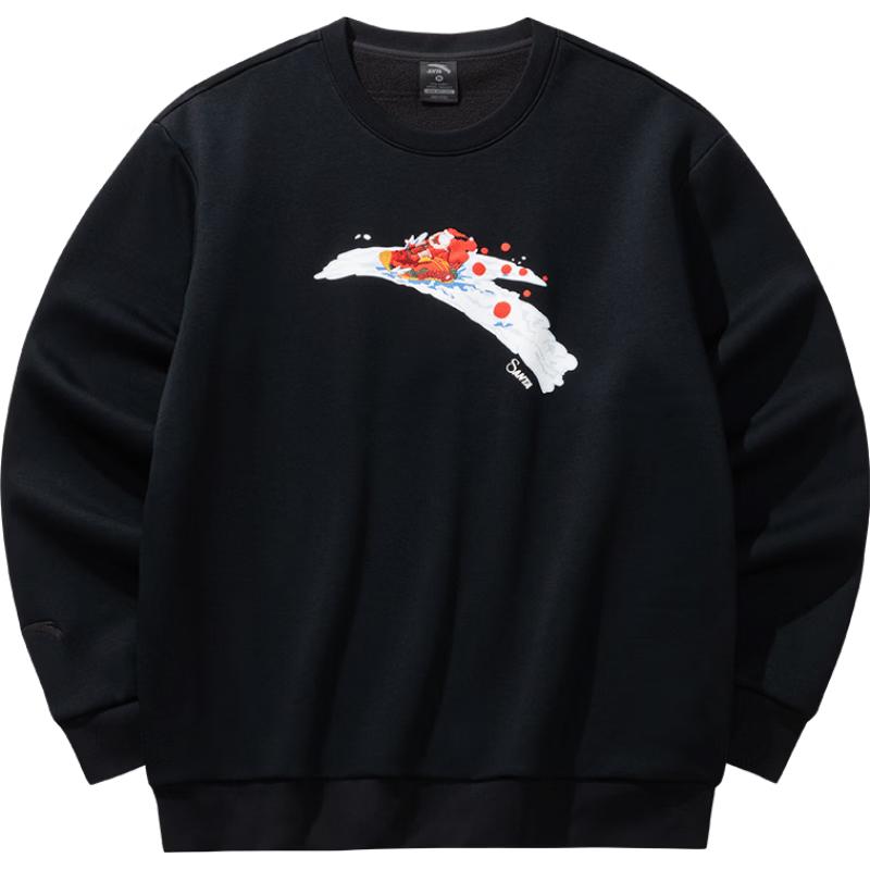 Anta Men s Fleece Christmas Print Crewneck Sweatshirt 2XL