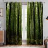 2pcs Forest Scenery 3D Stereo Printing Curtain Grommets 100% Polyester Bedroom Living Room Kitchen Window Decorative Curtains