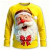 Funny Santa Clause Graphic Men's T-Shirts Fashion Christmas Style Long Sleeve Round Neck Pullovers Festival Family Party Clothes