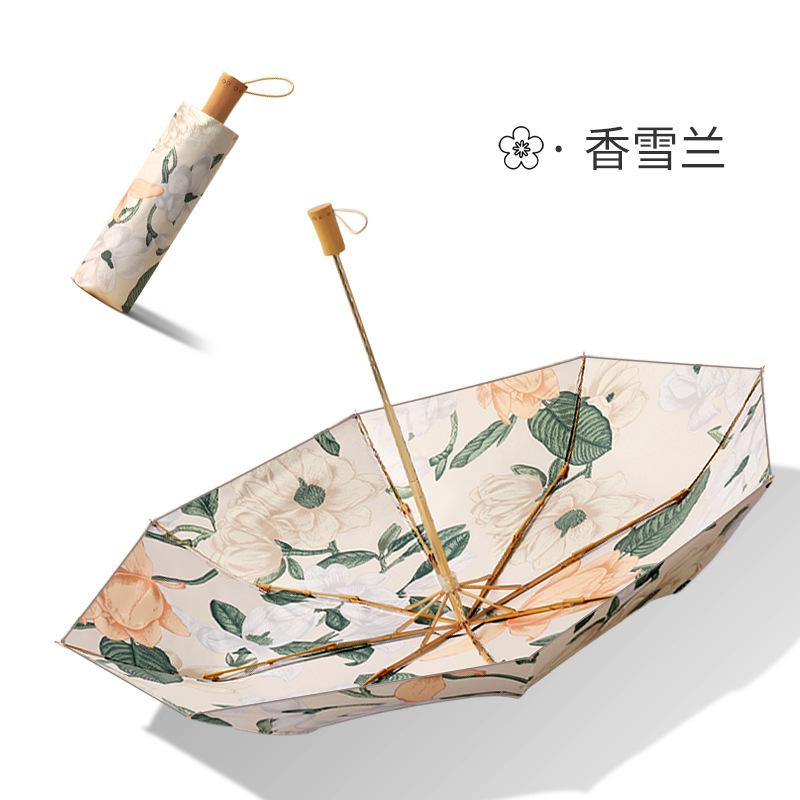 New three-fold manual eight-bone umbrella vinyl fabric double-layer double-sided color umbrella parasol three-fold sun umbrella