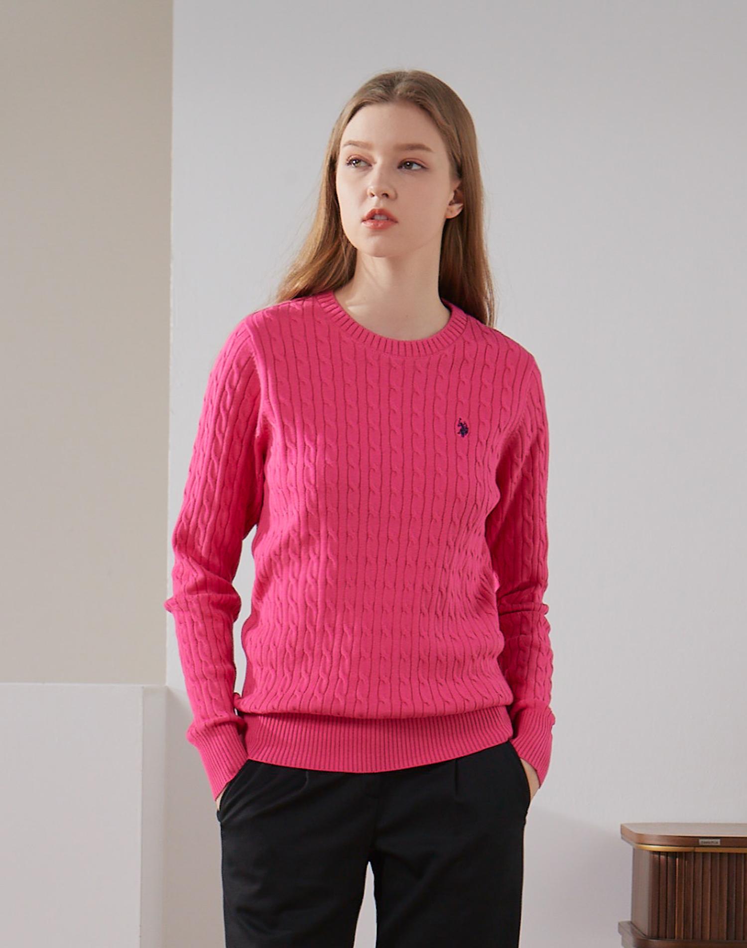 USPOLOASSN Cotton Long Sleeve Cable Round