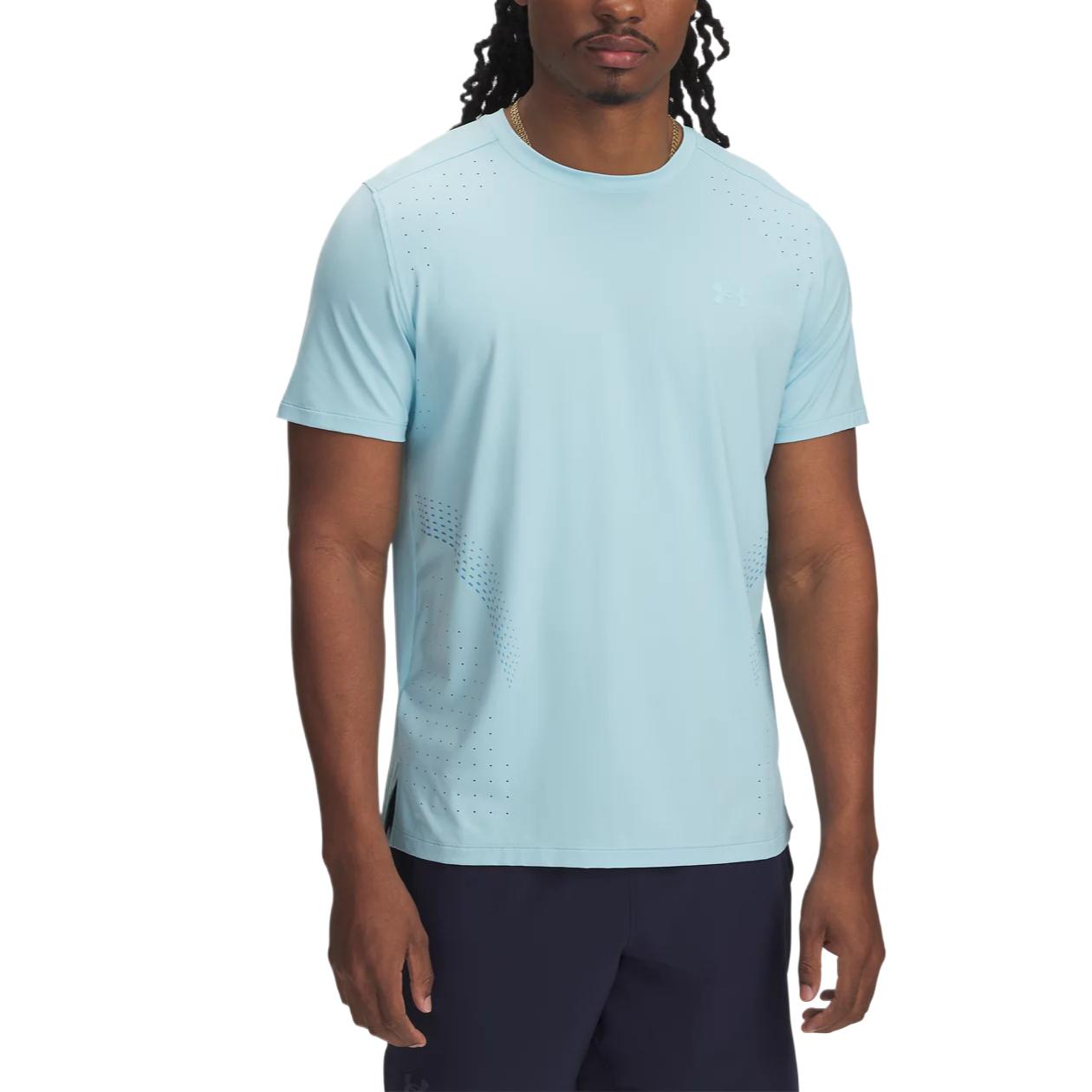 

Under Armour Launch Elite Iso-Chill Breathable Cool Comfort Soft Skin-Friendly Fashion Short Sleeve T-Shirt Men Tops Blue 1389803-494 M