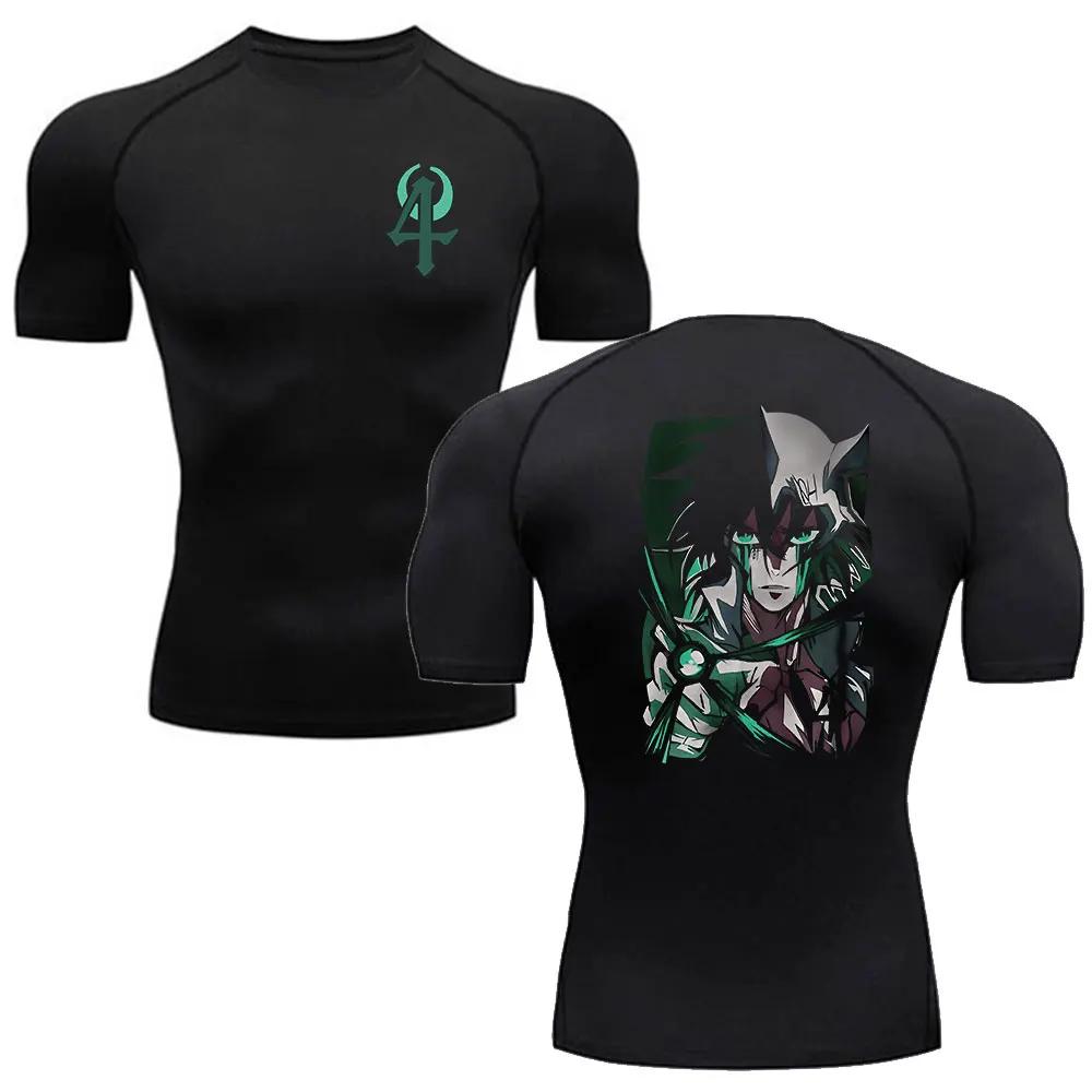 Anime Bleach Męska Koszulka Sportowa BJJ Rashguard MMA Kompresyjna Męska Koszulka na Siłownię Fitness Boks Koszulki Szybkoschnąca Treningowa Oddychająca Koszulka Top