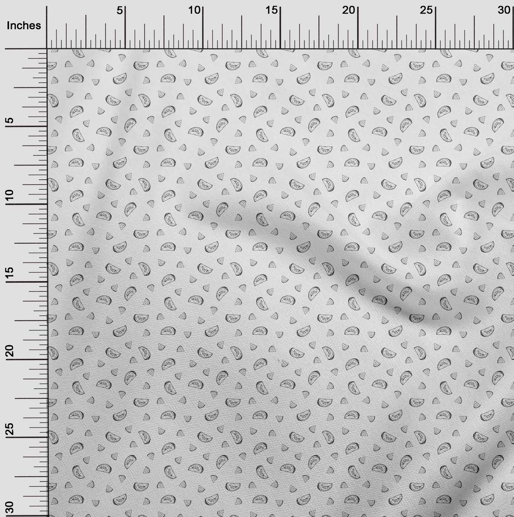 oneOone Cotton Flex Gray Fabric Watermelon Diy Clothing Quilting Fabric Print Fabric By Yard 40 Inch
