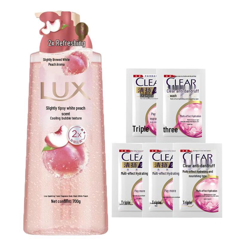 

Гель для душа Lux Sparkling White Peach 700 г и Увлажняющий шампунь Дорожный набор