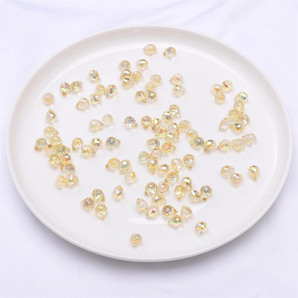 9x8mm Iridescent Glass Crystal Teardrop Beads for DIY Bracelet and Necklace Jewelry Making