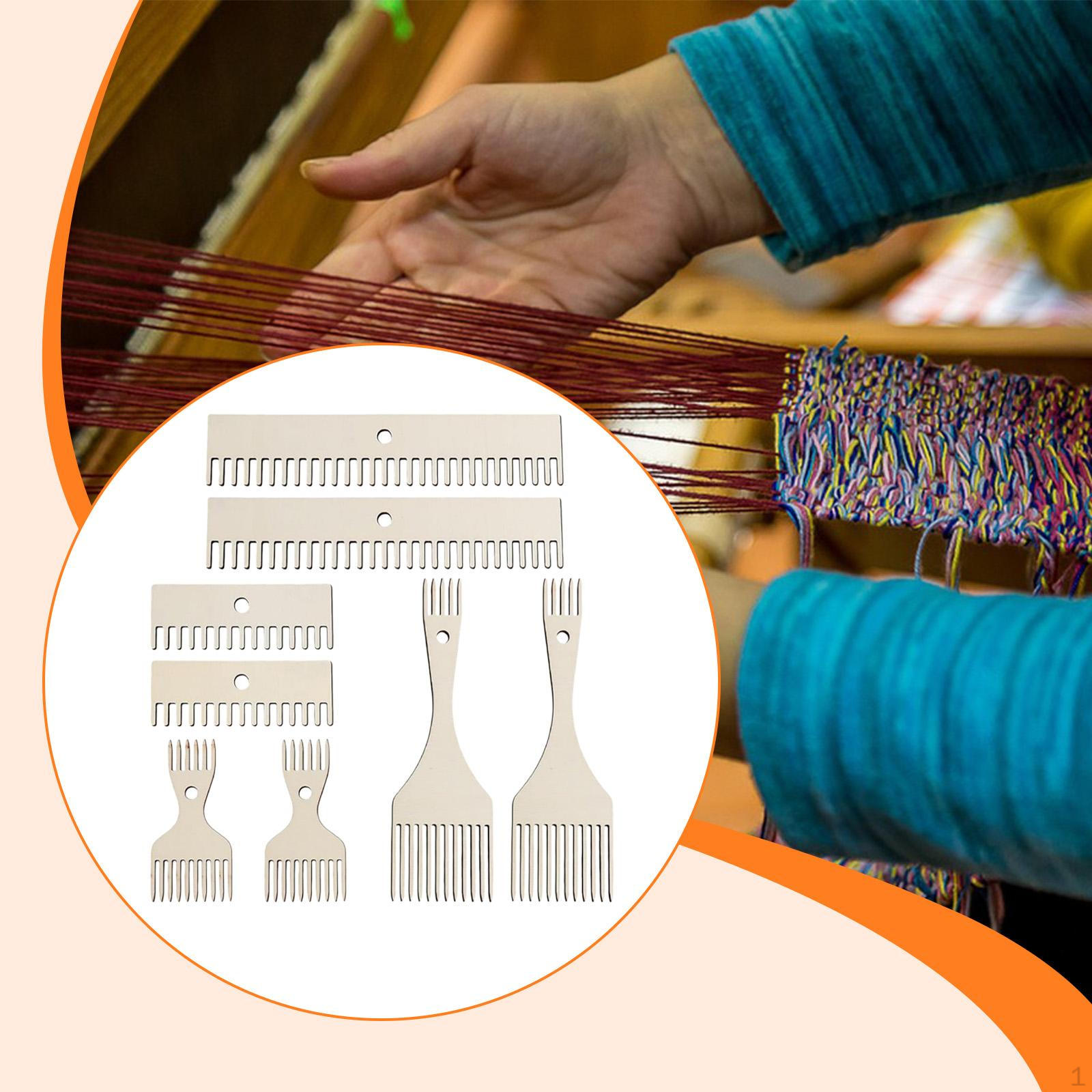 

Wood Weaving Loom Comb Kit Woven Making Crafts Multipurpose Braided Tools Fringe for Scarf