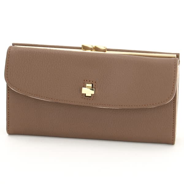 

Color combination leather clasp long wallet