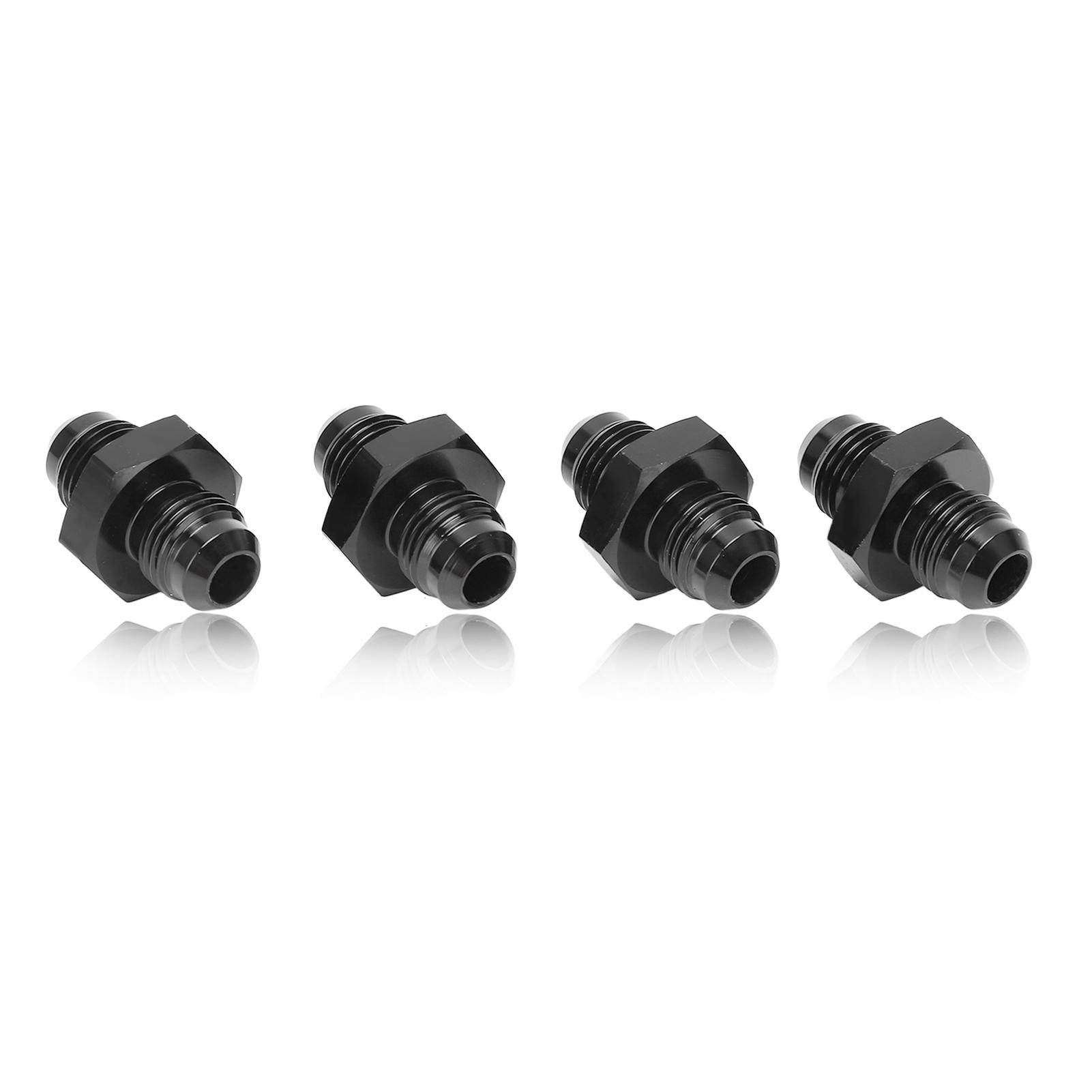 

4PCS AN6 to AN6 Male Fitting Fuel Line Adapter Straight Aluminum Black Anodized for Flare Union