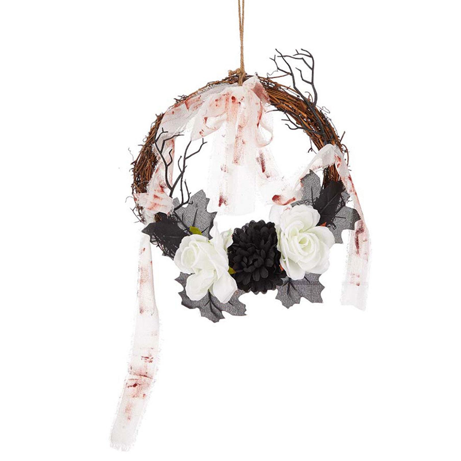 

Страшный венок из тыквенных тыкв для входной двери, имитация подвесного украшения на окно для украшения вечеринки