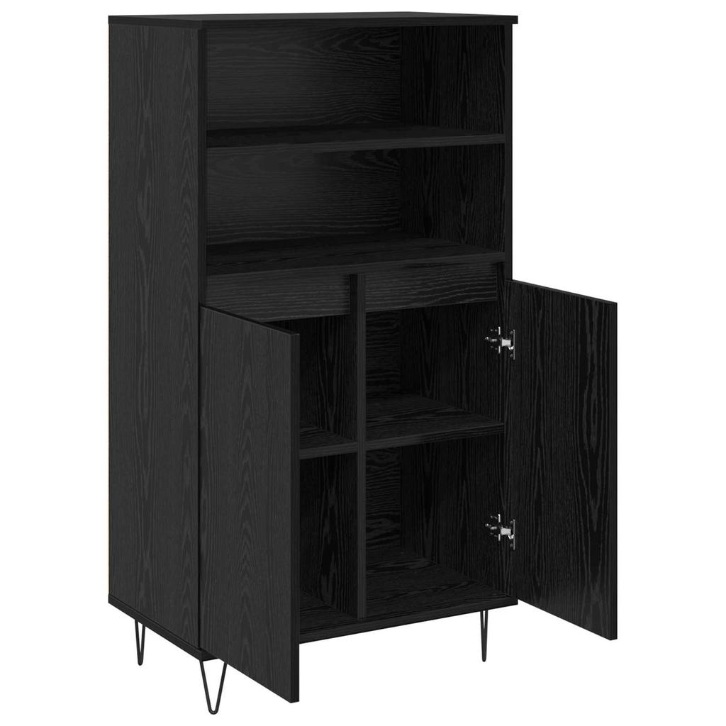 Highboard Black 60 X 36 X 110 Cm Particleboard