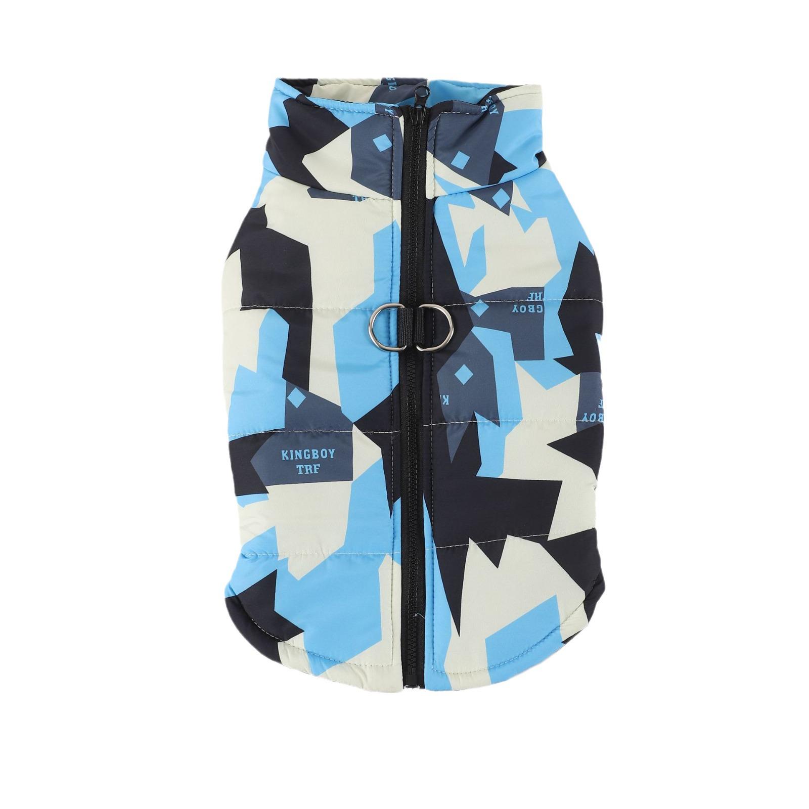 

Водонепроницаемая всесезонная куртка для домашних животных: Теплый хлопок для маленьких и средних собак S небесно-голубой