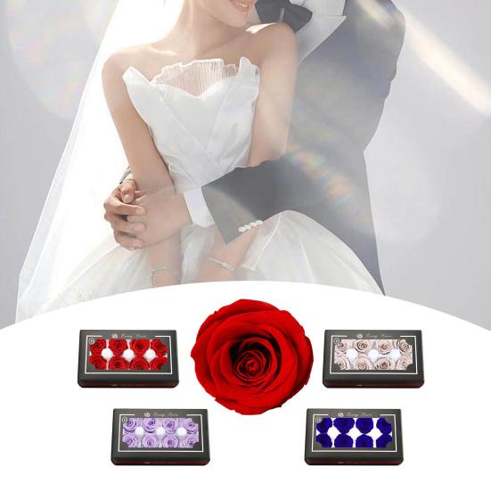 

8 шт., вечные цветы розы, яркие цвета, естественный вид, вечное цветение, консервированный цветок ручной работы, украшение в виде розы