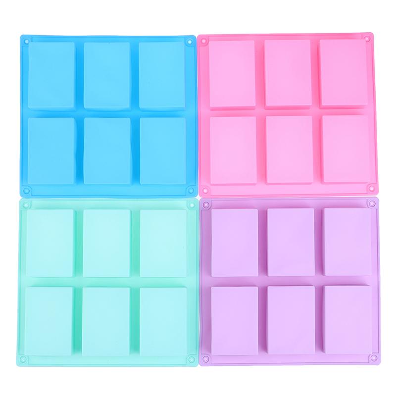 6 Hulrom Firkantet Vanlige Såper Form Rektangel Gjør-det-selv Håndlaget såpeform Skuffform