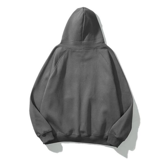 Men Hoodie with Solid Color Hood Large Front Pocket Pullover Sweatshirt Loose Fit Sports Tops Street Wear