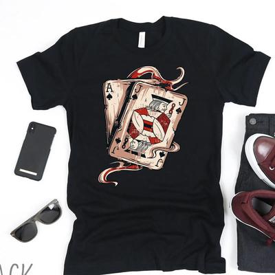 Blackjack T Shirt Playing Cards Casino Gambling Gambler Vintage Breathable Homme Versatile Designer Clothes Casual