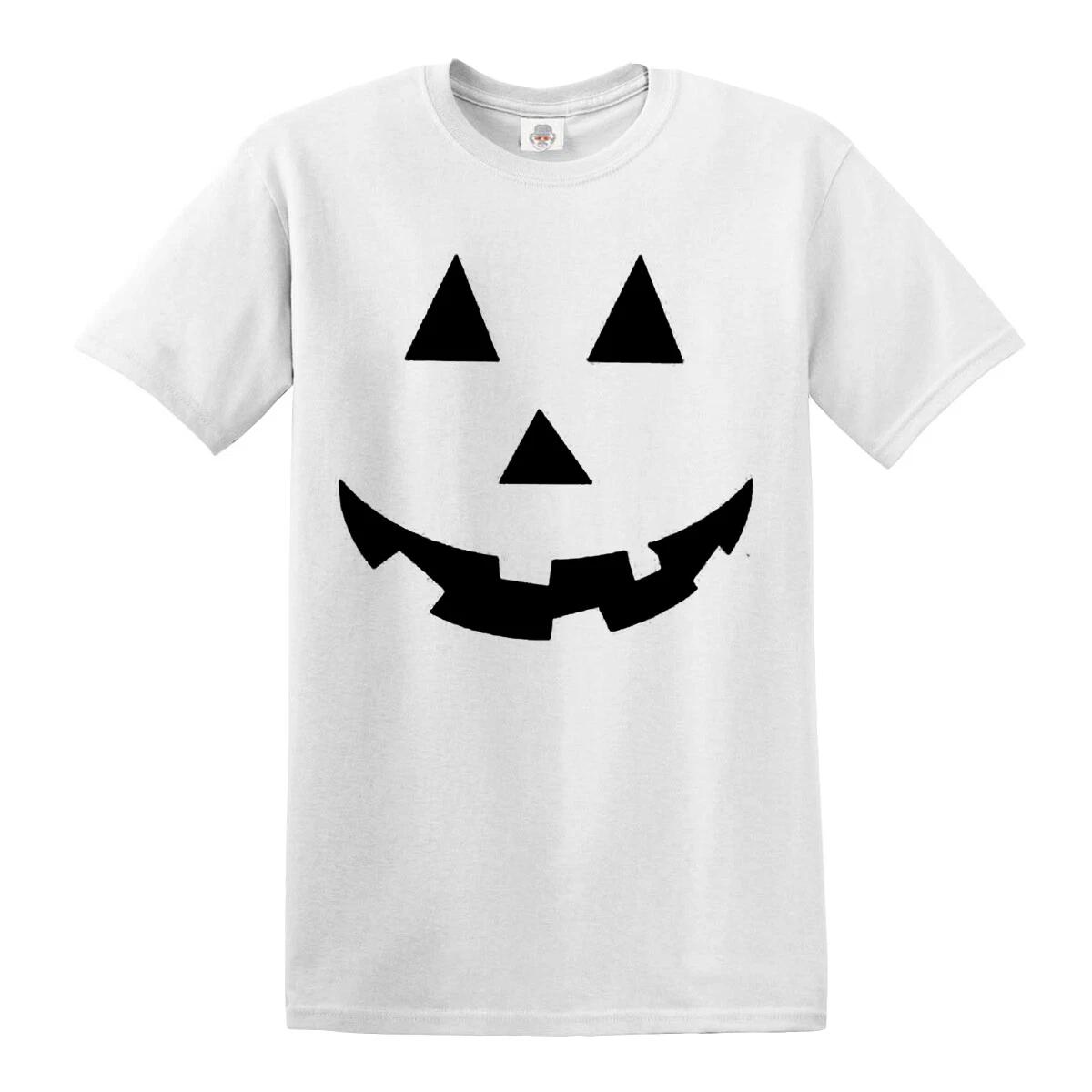 Halloween Pumpkin Face T-Shirt Custom Kids Scary Eyes Mouth Top Tee 140