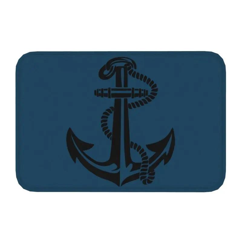 Nautischer Kompass Fußmatte Anker Ruder Gedruckt Kleiner Teppich Rutschfest Wasserabsorbierend Badezimmer Küche Fußmatte Heimdekoration