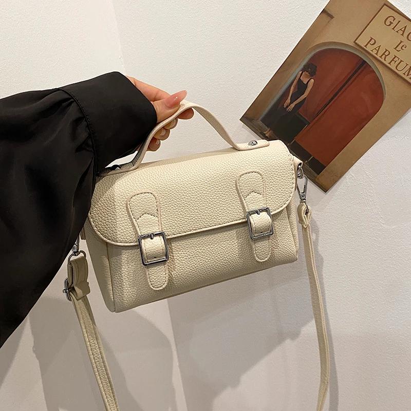 Versatile polyurethane shoulder bags for women monochromatic bags simple travel style casual fashion new styles