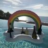 Sommerfest bøtte Rainbow Cloud Cup Holder Oppblåsbar Pool Float Øl Drikke Cooler Bord Bar Skuff Strand Svømmering