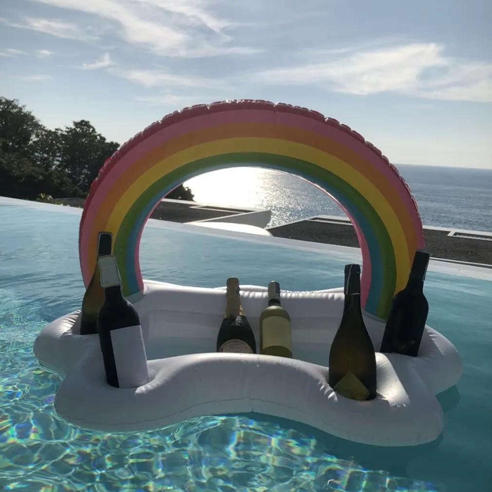 Kbelík na letní párty Rainbow Cloud Držák na poháry Nafukovací bazén Plovák Chladnička na pití piva Stolek Bar Tác Plážový koupací kruh