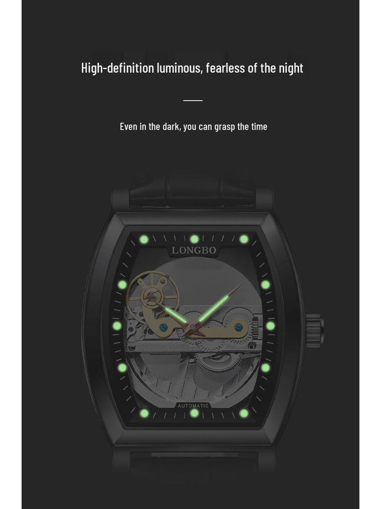 LONGBO Herren Minimalistische Mechanische Schwungrad Uhr 83270