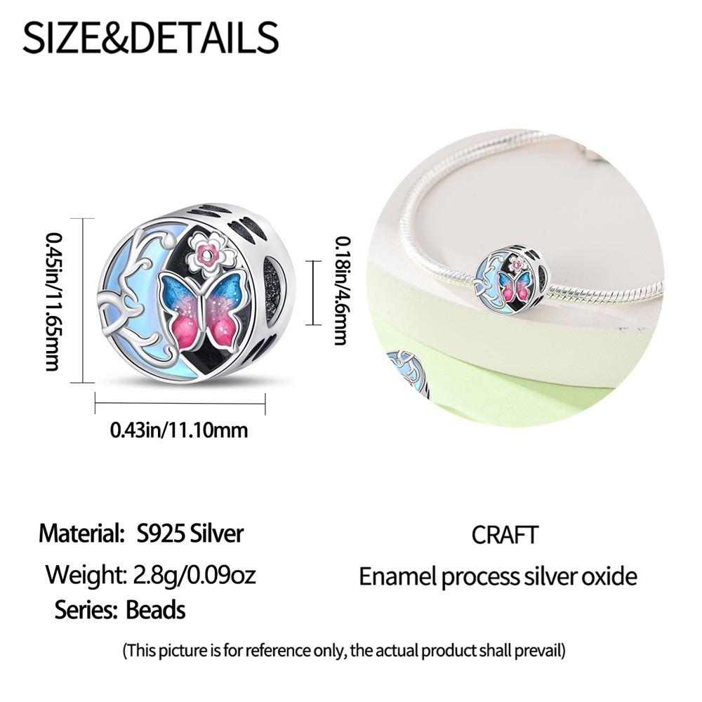 Charms Original Copper Butterfly Moonlight Pearl Plant Beads Fit Bracelet Diy Fine Gift Women Delicate Jewelry Acce