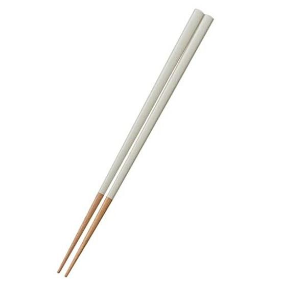 Nakano Chopsticks Coated Dishwasher Safe Natural Wood 23cm Dusty Color Ivory Non-Slip Processing Easy Grip Wakasa Made Japan
