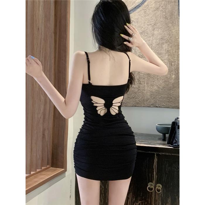 Butterfly hollow waist suspender dress female summer hottie sexy figure hip skirt imperial sister wind tube top skirt
