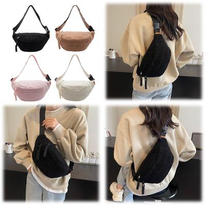 Fleece Sherpa Crossbody Bag for Women Mini Everywhere Belt Bag Small Size Fanny Pack Cute Bum Hip Waist Pack Waist Bum Bag Pack