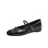 Retro inner height increase one-word buckle Mary Jane shoes women's shoes 2026 autumn and winter new French small fragrant temperament single shoes