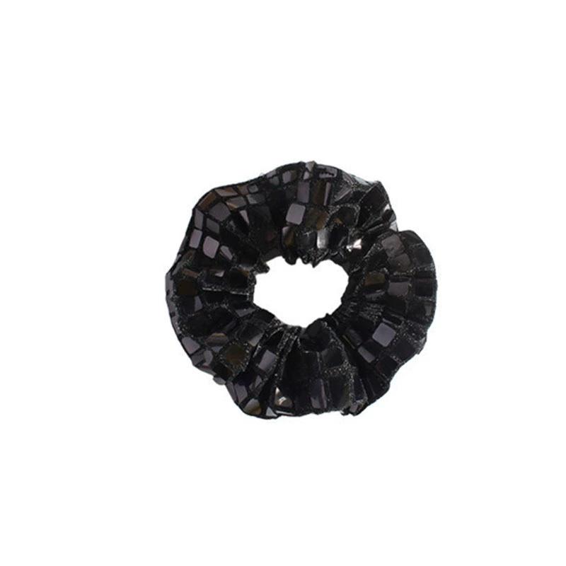 Women's Sequin Hair Band Solid Rubber Bands Hair Ties Ponytail Holder Rubber Bands Girls Hair Accessories Headdress