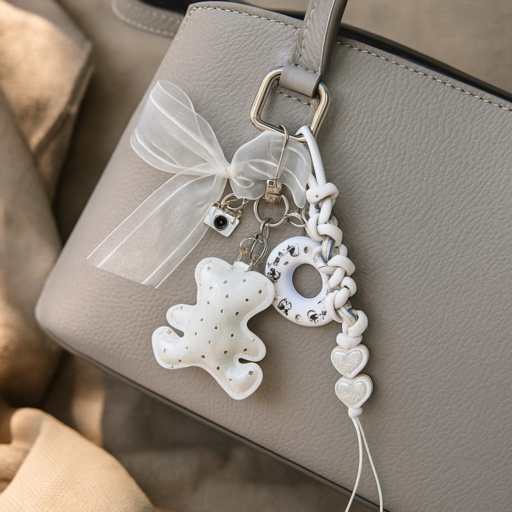 Bag Charm Braided Rope Bag Pendant High-grade Love Tassel Keyring  Female Lady Girl