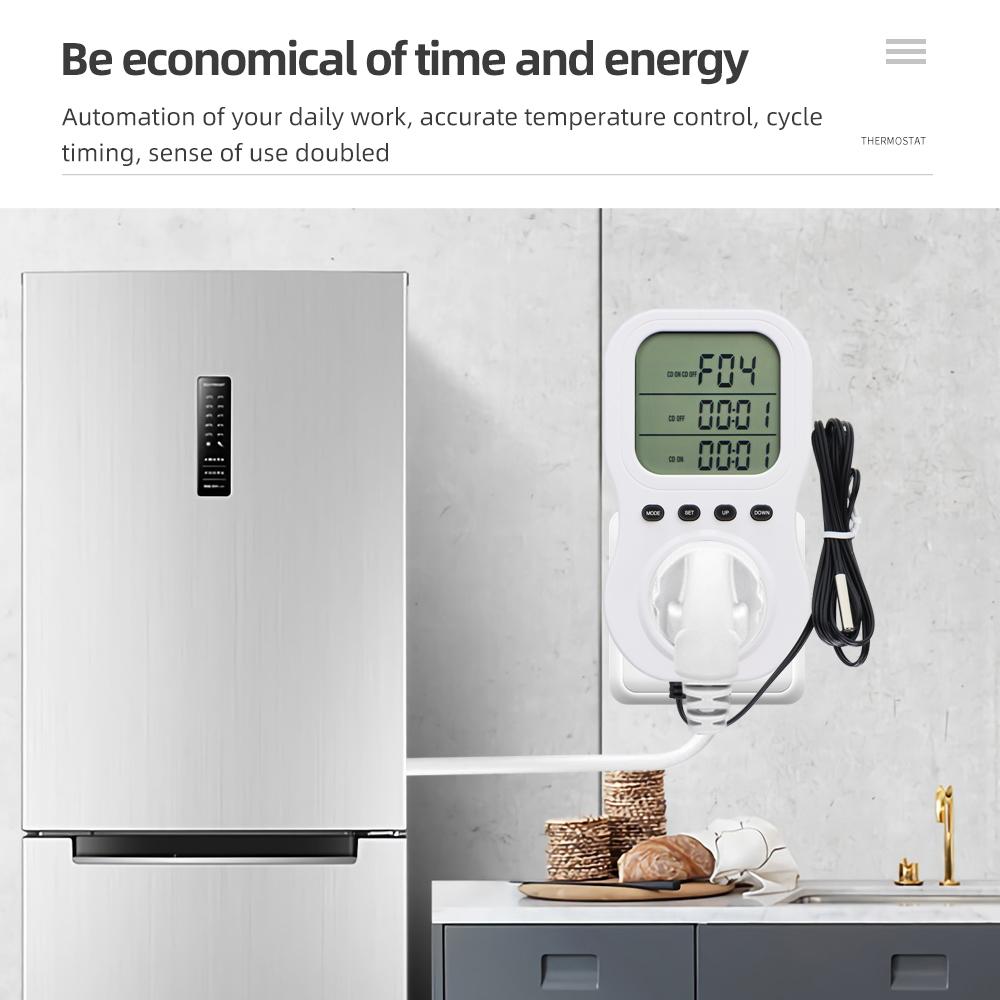 Digital Temperature Controller NTC Sensor Thermostat Socket With Timer Switch Heating Cooling For Refrigerator Aquaculture