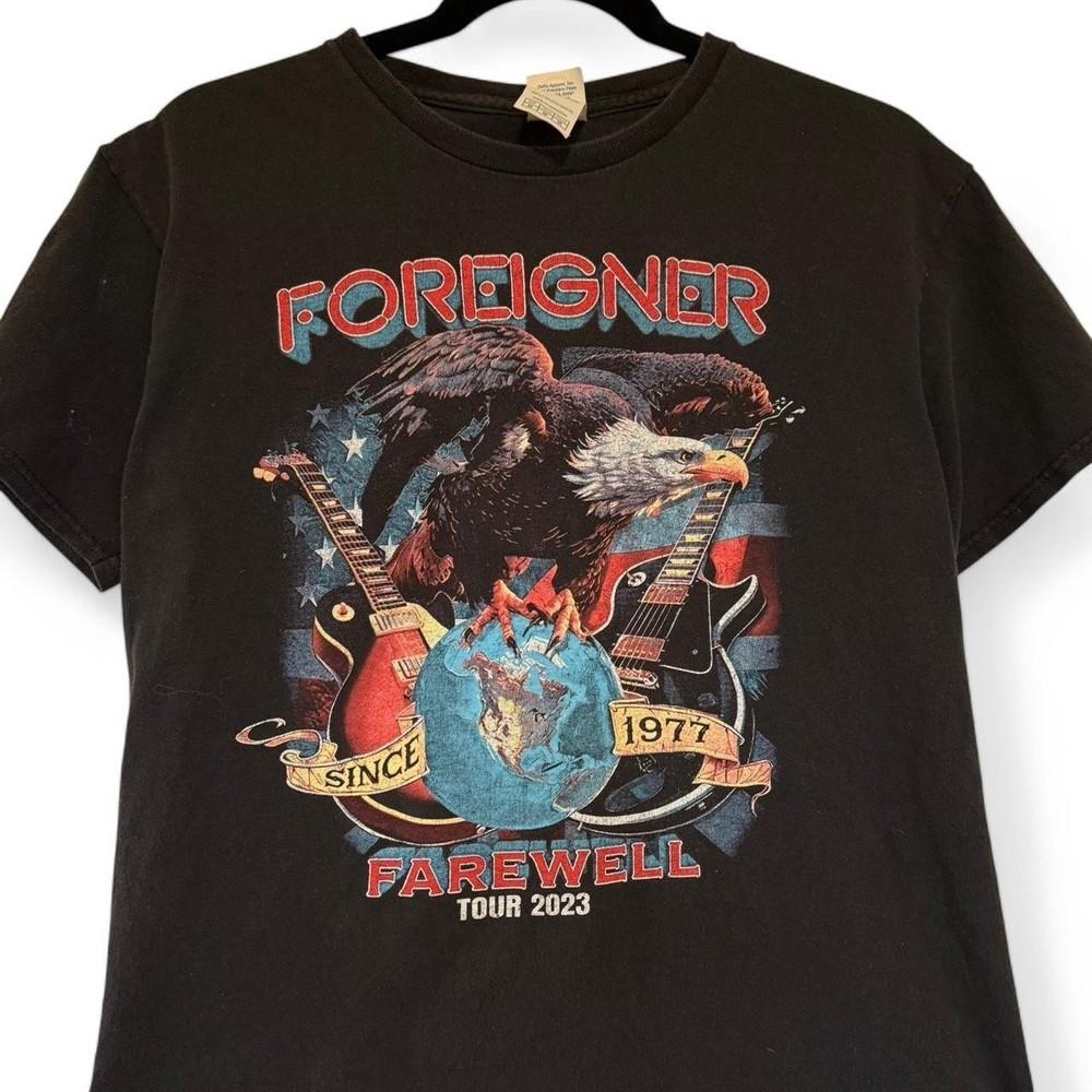 foreigner farewell tour 2023 short sleeve black color shirt KV41049 Unisex T-Shirt M